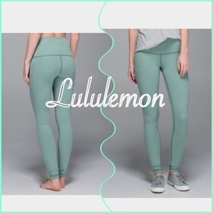 EUC Lululemon High Waisted Green Leggings